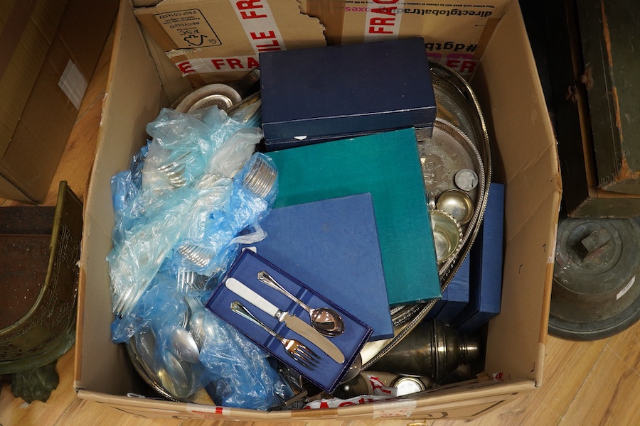 A large collection of assorted plated ware. Condition - varies